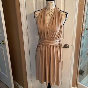 Halter style tan dress